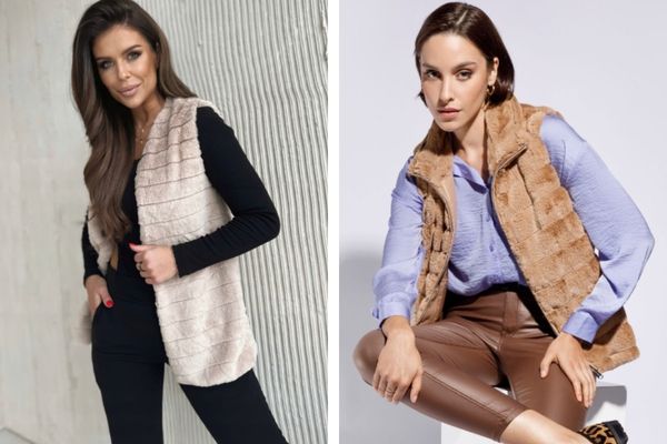 szőrme női mellény