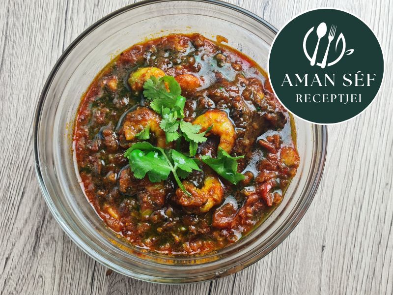 indiai garnélarák curry recept